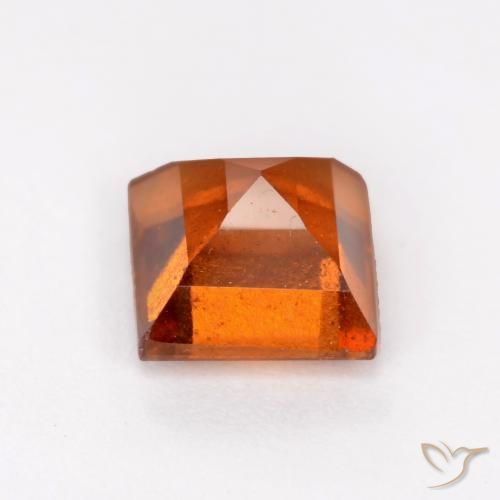 granada hessonita Laranja Profundo Natural 1.57ct, Quadrado, VS-SI