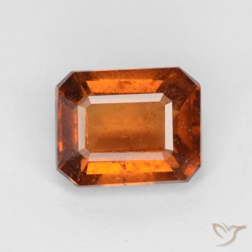 1.61ct Natural Laranja Médio granada hessonita, Corte Esmeralda, VS-SI