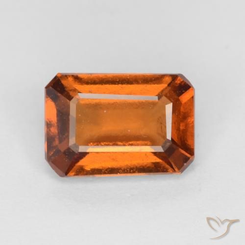 1.35ct Natural Laranja Profundo granada hessonita, Corte Esmeralda, VS