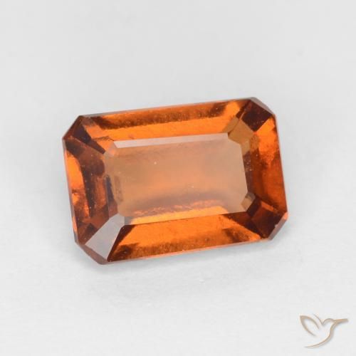 granada hessonita Laranja Profundo Natural 1.35ct, Corte Octógono / Esmeralda, VS