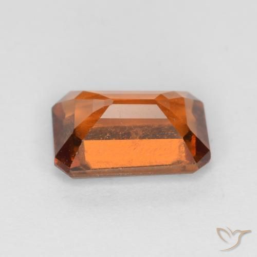 granada hessonita Laranja Profundo Natural 1.35ct, Corte Octógono / Esmeralda, VS