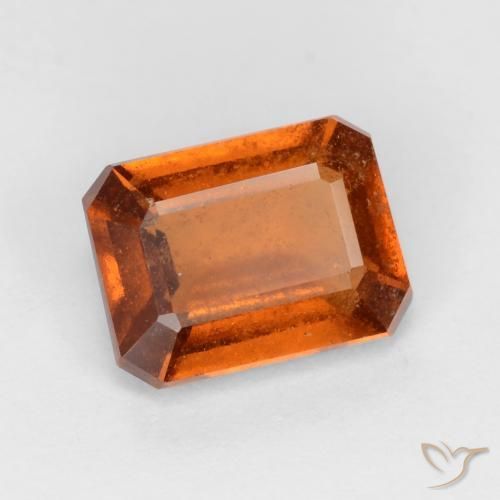 1.70ct Natural Laranja médio-escuro granada hessonita, Corte Esmeralda, SI