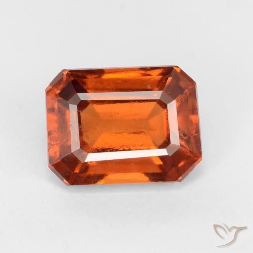 1.67ct Natural Laranja Profundo granada hessonita, Corte Esmeralda, VS-SI