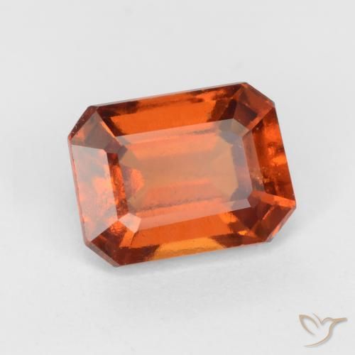 granada hessonita Laranja Profundo Natural 1.67ct, Corte Octógono / Esmeralda, VS-SI
