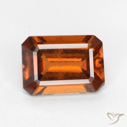 1.61ct Natural Laranja Profundo granada hessonita, Corte Esmeralda, VS