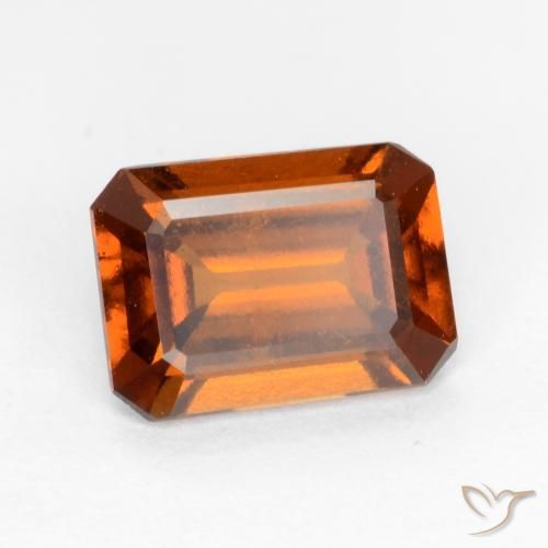 granada hessonita Laranja Profundo Natural 1.61ct, Corte Octógono / Esmeralda, VS