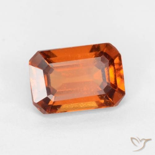 granada hessonita Laranja médio-escuro Natural 1.37ct, Corte Octógono / Esmeralda, VS