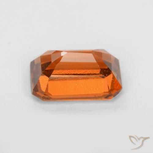 granada hessonita Laranja médio-escuro Natural 1.37ct, Corte Octógono / Esmeralda, VS