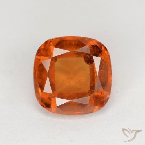 1.72ct Natural âmbar laranja granada hessonita, Almofada, VS-SI