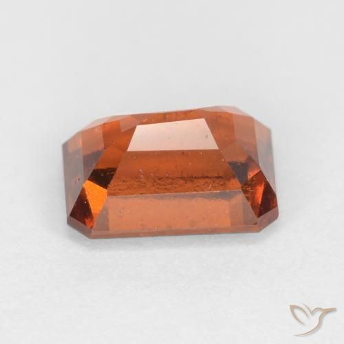 granada hessonita Laranja Profundo Natural 1.35ct, Corte Octógono / Esmeralda, VS-SI