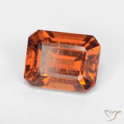 granada hessonita Laranja Profundo Natural 1.62ct, Corte Octógono / Esmeralda, SI