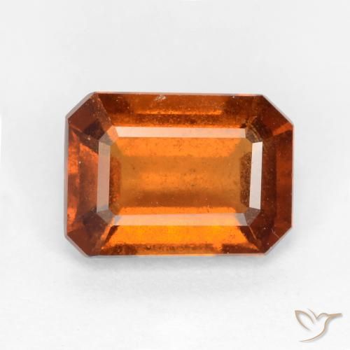 granada hessonita Laranja Profundo Natural 1.77ct, Corte Octógono / Esmeralda, SI