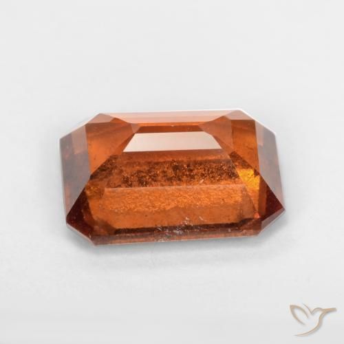 granada hessonita Laranja Profundo Natural 1.77ct, Corte Octógono / Esmeralda, SI