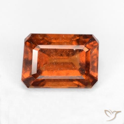 1.44ct Natural Laranja Profundo granada hessonita, Corte Esmeralda, SI
