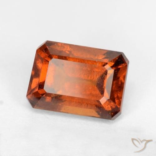 granada hessonita Laranja Profundo Natural 1.44ct, Corte Octógono / Esmeralda, SI
