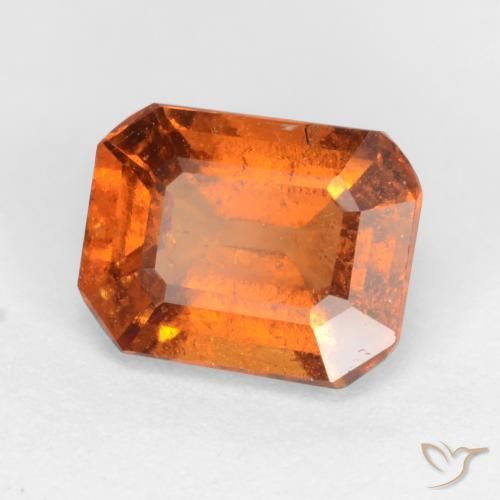 granada hessonita Laranja médio-escuro Natural 1.66ct, Corte Octógono / Esmeralda, SI