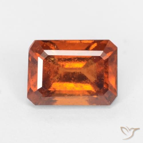 1.45ct Natural âmbar laranja granada hessonita, Corte Esmeralda, SI