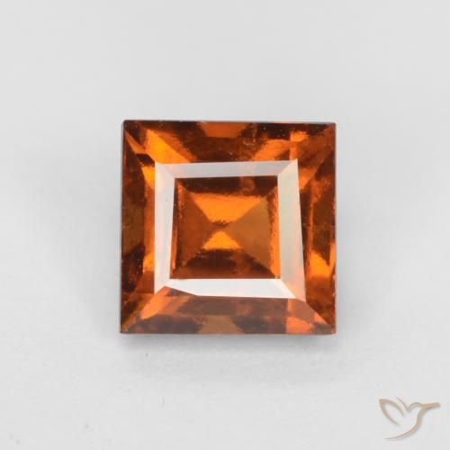 1.55ct Natural Laranja Profundo granada hessonita, Quadrado, VS-SI