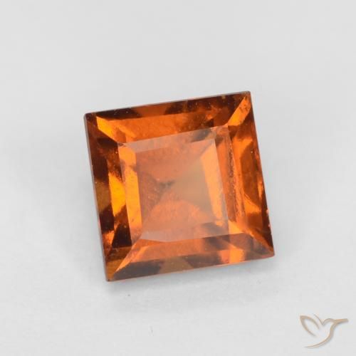 granada hessonita Laranja Profundo Natural 1.55ct, Quadrado, VS-SI