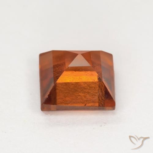 granada hessonita laranja avermelhado Natural 1.53ct, Quadrado, VS