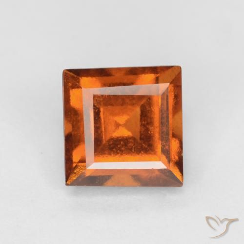 1.53ct Natural Laranja médio-escuro granada hessonita, Quadrado, VS