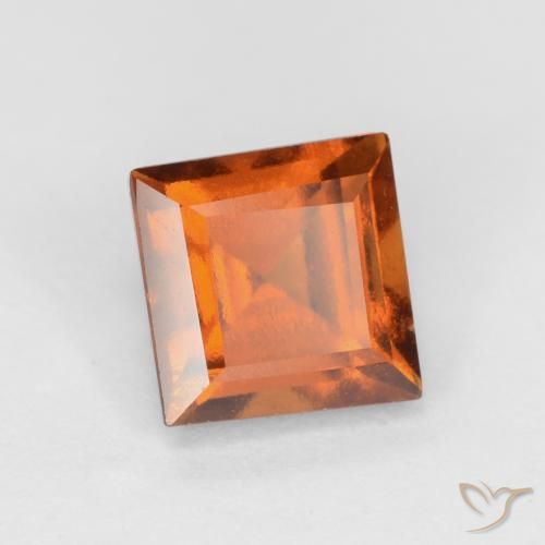 granada hessonita Laranja médio-escuro Natural 1.53ct, Quadrado, VS