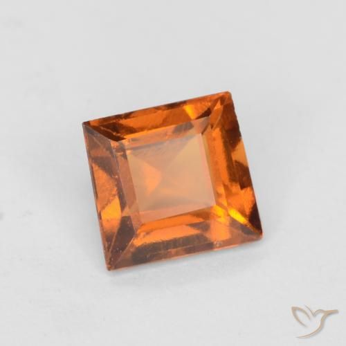 granada hessonita Laranja Médio Natural 0.99ct, Quadrado, VS