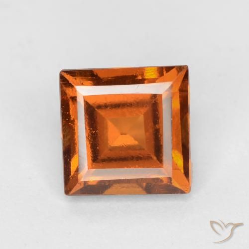 1.37ct Natural Laranja Profundo granada hessonita, Quadrado, VS