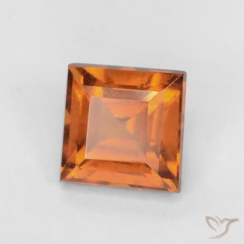 granada hessonita Laranja Profundo Natural 1.52ct, Quadrado, VS