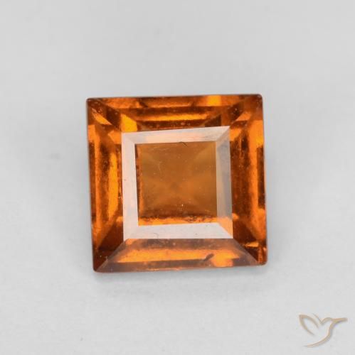 1.42ct Natural Laranja Profundo granada hessonita, Quadrado, SI