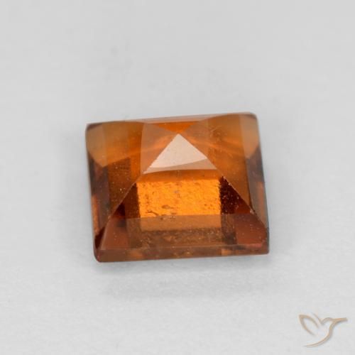 granada hessonita Laranja Profundo Natural 1.42ct, Quadrado, SI