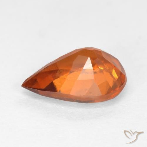 granada hessonita Laranja médio-escuro Natural 1.17ct, Formato de pêra, VS-SI