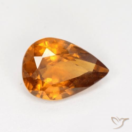 granada hessonita Laranja Médio Natural 1.20ct, Formato de pêra, VS-SI
