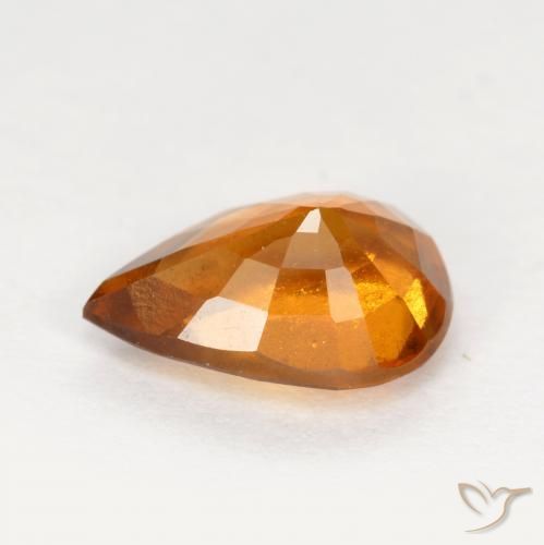 granada hessonita Laranja Médio Natural 1.20ct, Formato de pêra, VS-SI