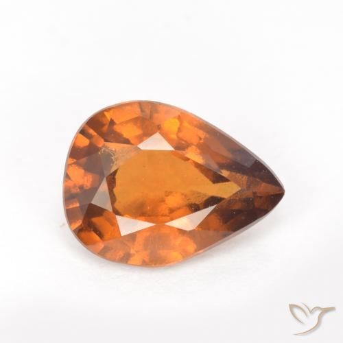 1.20ct Natural Laranja terroso granada hessonita, Formato de pêra, VS-SI