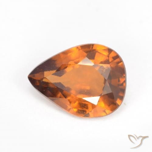 granada hessonita Laranja terroso Natural 1.20ct, Formato de pêra, VS-SI