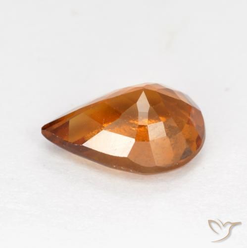 granada hessonita Laranja médio-escuro Natural 1.14ct, Formato de pêra, VS-SI
