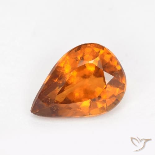 1.21ct Natural Laranja terroso granada hessonita, Formato de pêra, VS-SI