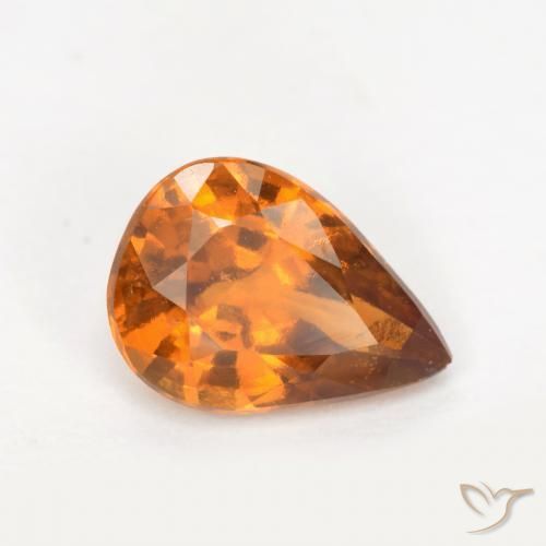 granada hessonita Laranja terroso Natural 1.21ct, Formato de pêra, VS-SI