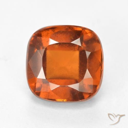 2.50ct Natural Laranja Profundo granada hessonita, Almofada, VS