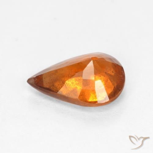 granada hessonita Laranja médio-escuro Natural 1.11ct, Formato de pêra, SI