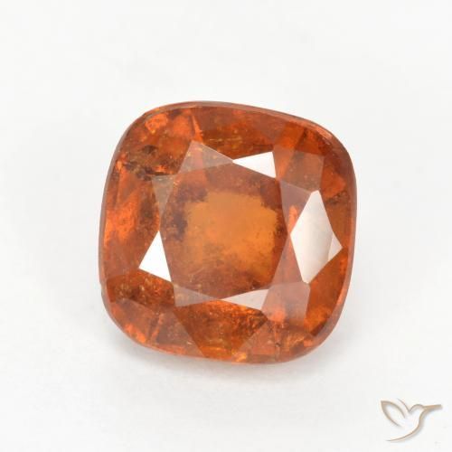 granada hessonita Laranja Profundo Natural 2.12ct, Almofada, SI