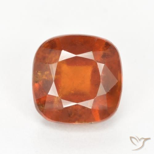 Granada hessonita laranja de 2,48 quilates, almofada de 7,2 x 7,2 mm cortada do Sri Lanka, Photo A