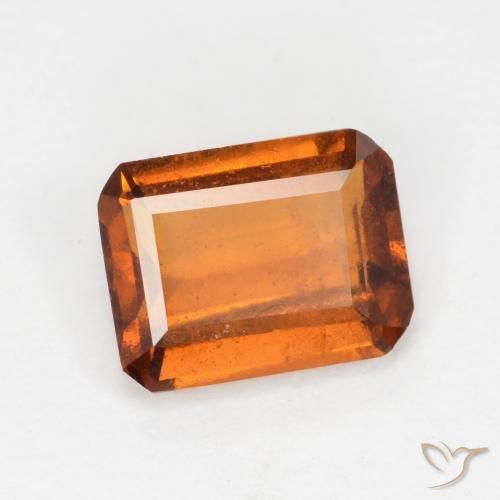 granada hessonita Laranja Profundo Natural 1.45ct, Corte Octógono / Esmeralda, SI