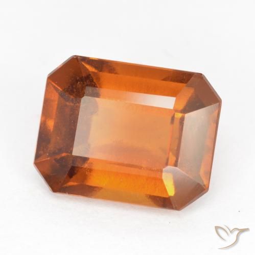 2.36ct Natural Laranja médio-escuro granada hessonita, Corte Esmeralda, VS
