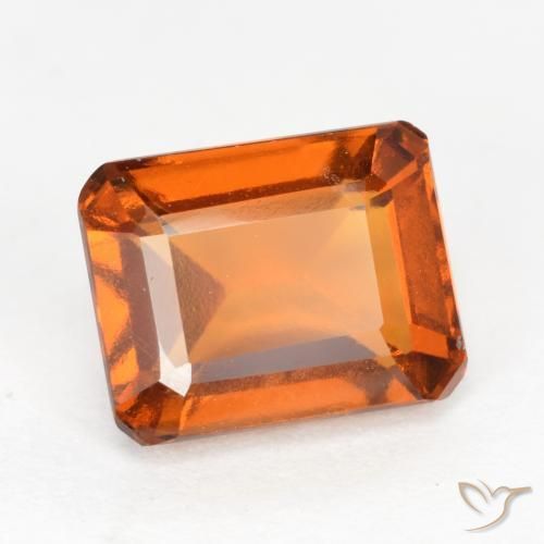 2.12ct Natural Laranja Profundo granada hessonita, Corte Esmeralda, VS