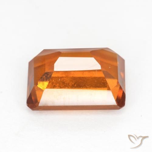 granada hessonita Laranja Profundo Natural 2.13ct, Corte Octógono / Esmeralda, VS-SI
