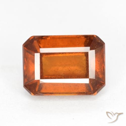 granada hessonita Laranja Profundo Natural 2.21ct, Corte Octógono / Esmeralda, SI