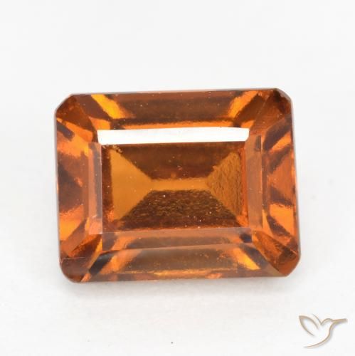 granada hessonita laranja avermelhado Natural 2.58ct, Corte Octógono / Esmeralda, VS