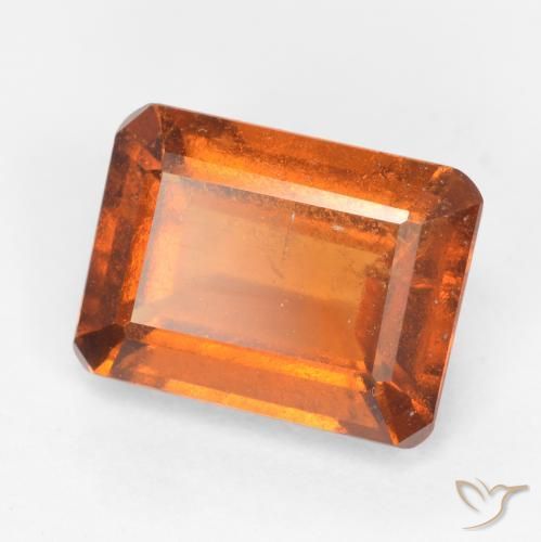 granada hessonita Laranja Profundo Natural 1.90ct, Corte Octógono / Esmeralda, SI